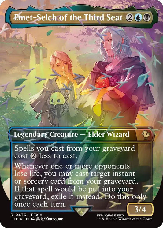 Emet-Selch of the Third Seat (Borderless) (Chocobo Track Foil)  [Commander: FINAL FANTASY]