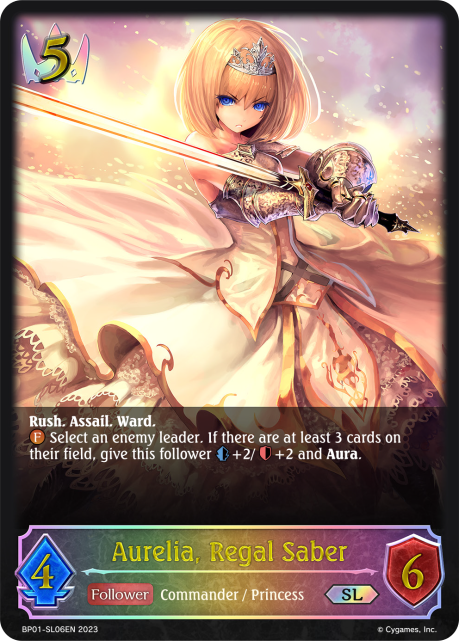 Aurelia, Regal Saber (SL) (BP01-SL06EN) [Advent of Genesis]