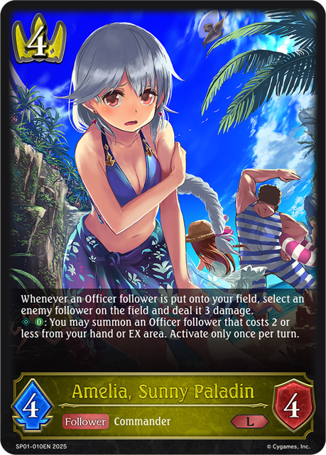 Amelia, Sunny Paladin (SP01-010EN) [Seaside Memories]
